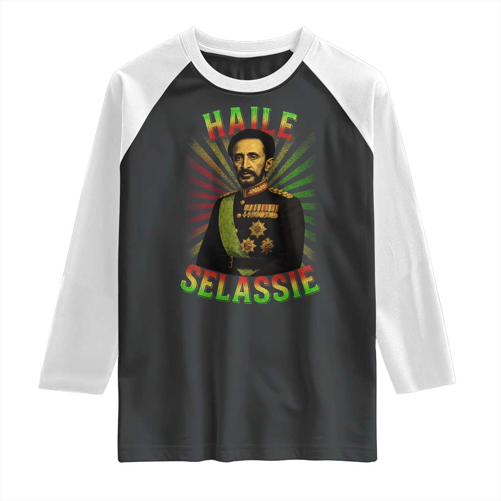 Emperor Haile Selassie Raglan Shirt Ras Tafari His Imperial Majesty Jamaican TS11 Black White Print Your Wear