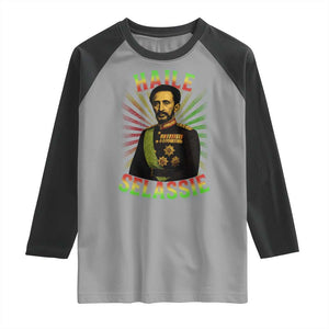 Emperor Haile Selassie Raglan Shirt Ras Tafari His Imperial Majesty Jamaican TS11 Sport Gray Black Print Your Wear