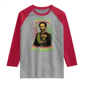 Emperor Haile Selassie Raglan Shirt Ras Tafari His Imperial Majesty Jamaican TS11 Sport Gray Red Print Your Wear
