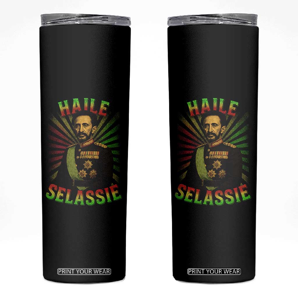 Emperor Haile Selassie Skinny Tumbler Ras Tafari His Imperial Majesty Jamaican TS11 Black Print Your Wear