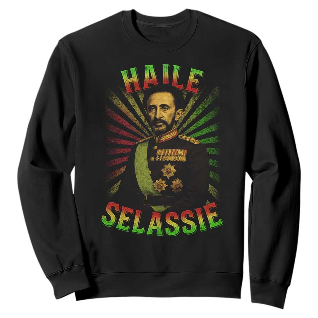 Emperor Haile Selassie Sweatshirt Ras Tafari His Imperial Majesty Jamaican TS11 Black Print Your Wear