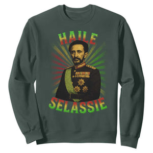 Emperor Haile Selassie Sweatshirt Ras Tafari His Imperial Majesty Jamaican TS11 Dark Forest Green Print Your Wear