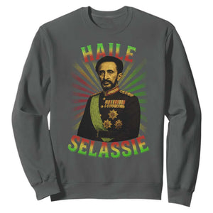 Emperor Haile Selassie Sweatshirt Ras Tafari His Imperial Majesty Jamaican TS11 Dark Heather Print Your Wear