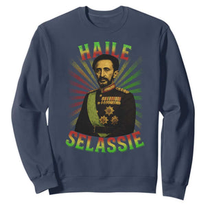 Emperor Haile Selassie Sweatshirt Ras Tafari His Imperial Majesty Jamaican TS11 Navy Print Your Wear