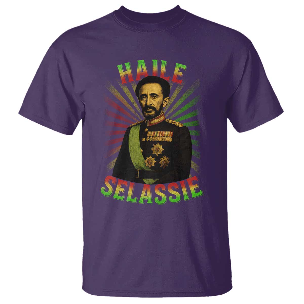 Emperor Haile Selassie T Shirt Ras Tafari His Imperial Majesty Jamaican TS11 Purple Print Your Wear