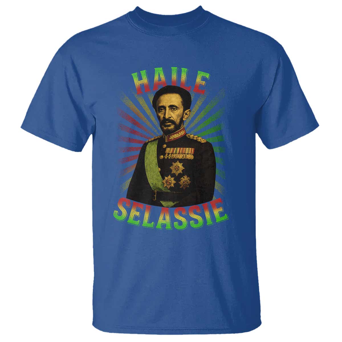 Emperor Haile Selassie T Shirt Ras Tafari His Imperial Majesty Jamaican TS11 Royal Blue Print Your Wear