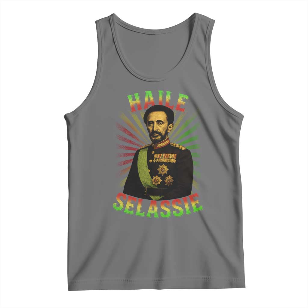 Emperor Haile Selassie Tank Top Ras Tafari His Imperial Majesty Jamaican TS11 Black Heather Print Your Wear