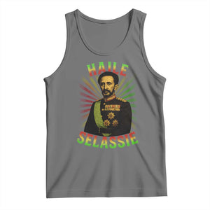 Emperor Haile Selassie Tank Top Ras Tafari His Imperial Majesty Jamaican TS11 Black Heather Print Your Wear