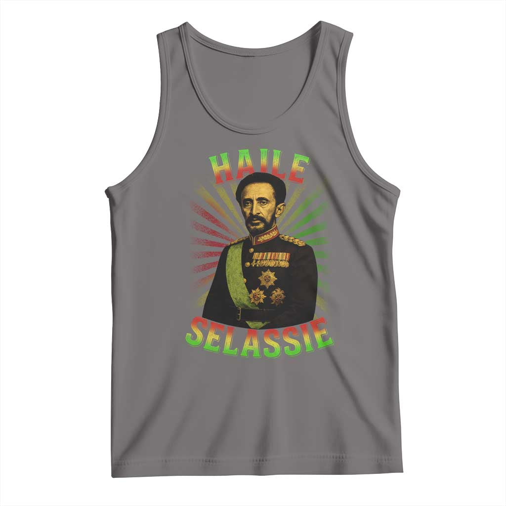 Emperor Haile Selassie Tank Top Ras Tafari His Imperial Majesty Jamaican TS11 Deep Heather Print Your Wear
