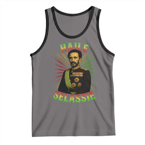 Emperor Haile Selassie Tank Top Ras Tafari His Imperial Majesty Jamaican TS11 Deep Heather Black Print Your Wear