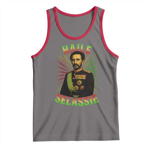 Emperor Haile Selassie Tank Top Ras Tafari His Imperial Majesty Jamaican TS11 Deep Heather Red Print Your Wear