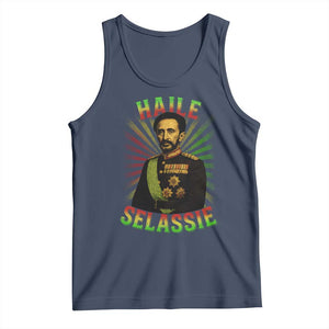 Emperor Haile Selassie Tank Top Ras Tafari His Imperial Majesty Jamaican TS11 Navy Print Your Wear