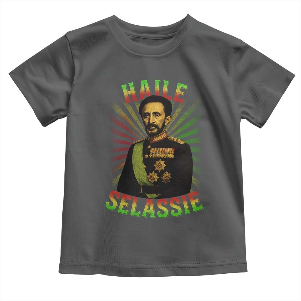 Emperor Haile Selassie Toddler T Shirt Ras Tafari His Imperial Majesty Jamaican TS11 Dark Heather Print Your Wear