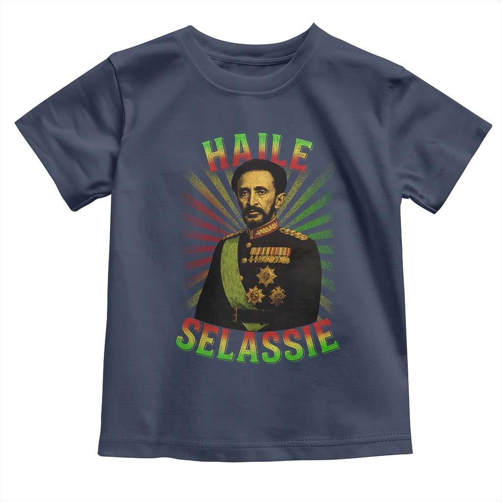 Emperor Haile Selassie Toddler T Shirt Ras Tafari His Imperial Majesty Jamaican TS11 Navy Print Your Wear
