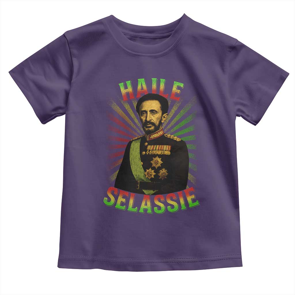 Emperor Haile Selassie Toddler T Shirt Ras Tafari His Imperial Majesty Jamaican TS11 Purple Print Your Wear