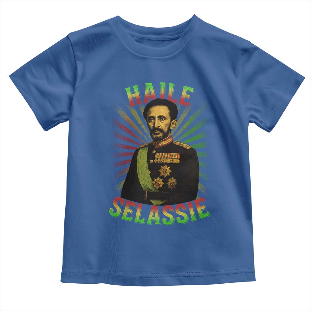 Emperor Haile Selassie Toddler T Shirt Ras Tafari His Imperial Majesty Jamaican TS11 Royal Blue Print Your Wear