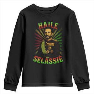 Emperor Haile Selassie Youth Sweatshirt Ras Tafari His Imperial Majesty Jamaican TS11 Black Print Your Wear