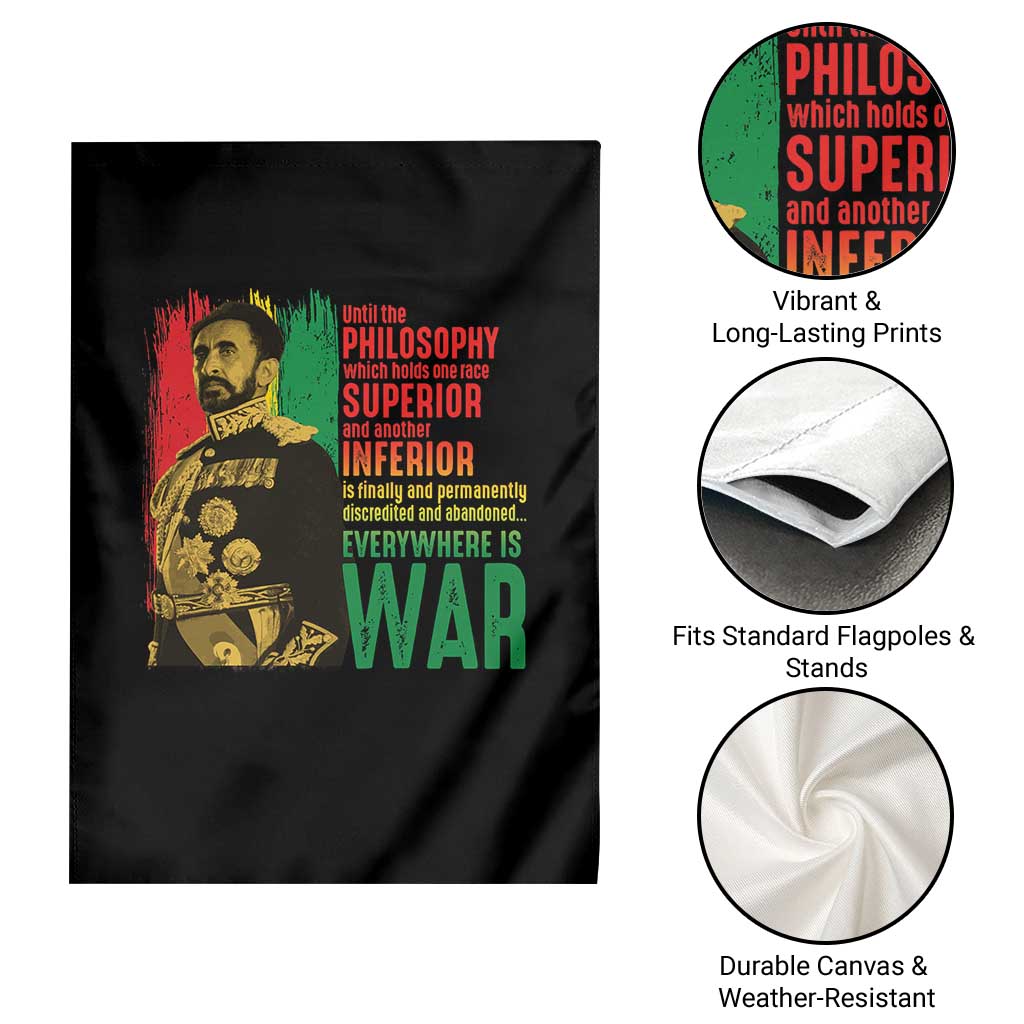 Haile Selassie Quotes Garden Flag Until The Philosophy Which Holds One Race Speech War TS11 Print Your Wear