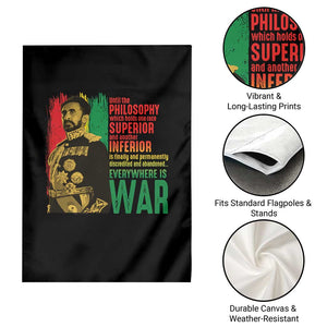 Haile Selassie Quotes Garden Flag Until The Philosophy Which Holds One Race Speech War TS11 Print Your Wear
