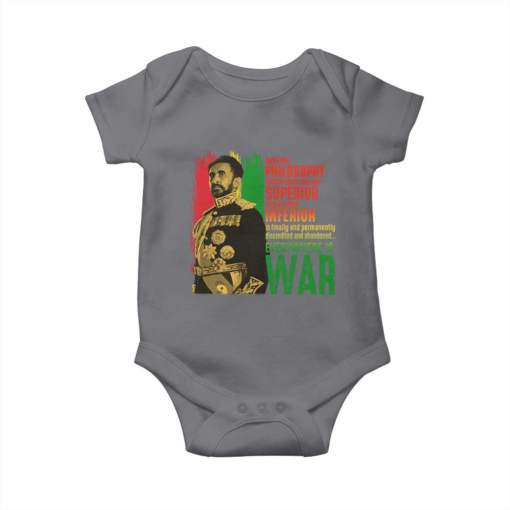 Haile Selassie Quotes Baby Onesie Until The Philosophy Which Holds One Race Speech War TS11 Charcoal Print Your Wear