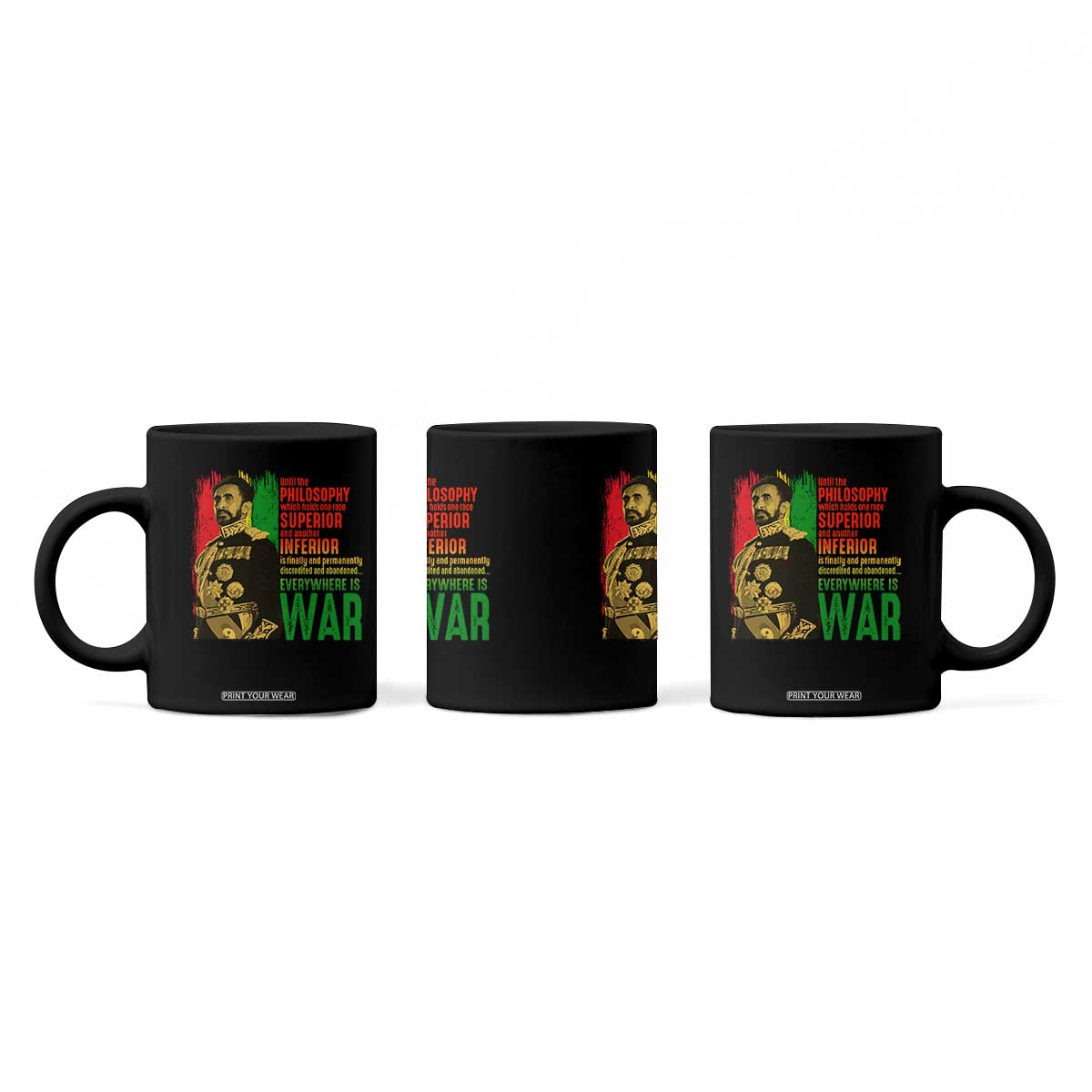 Haile Selassie Quotes Coffee Mug Until The Philosophy Which Holds One Race Speech War TS11 Print Your Wear
