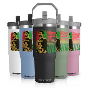 Haile Selassie Quotes Flip Straw Tumbler Until The Philosophy Which Holds One Race Speech War TS11 Print Your Wear