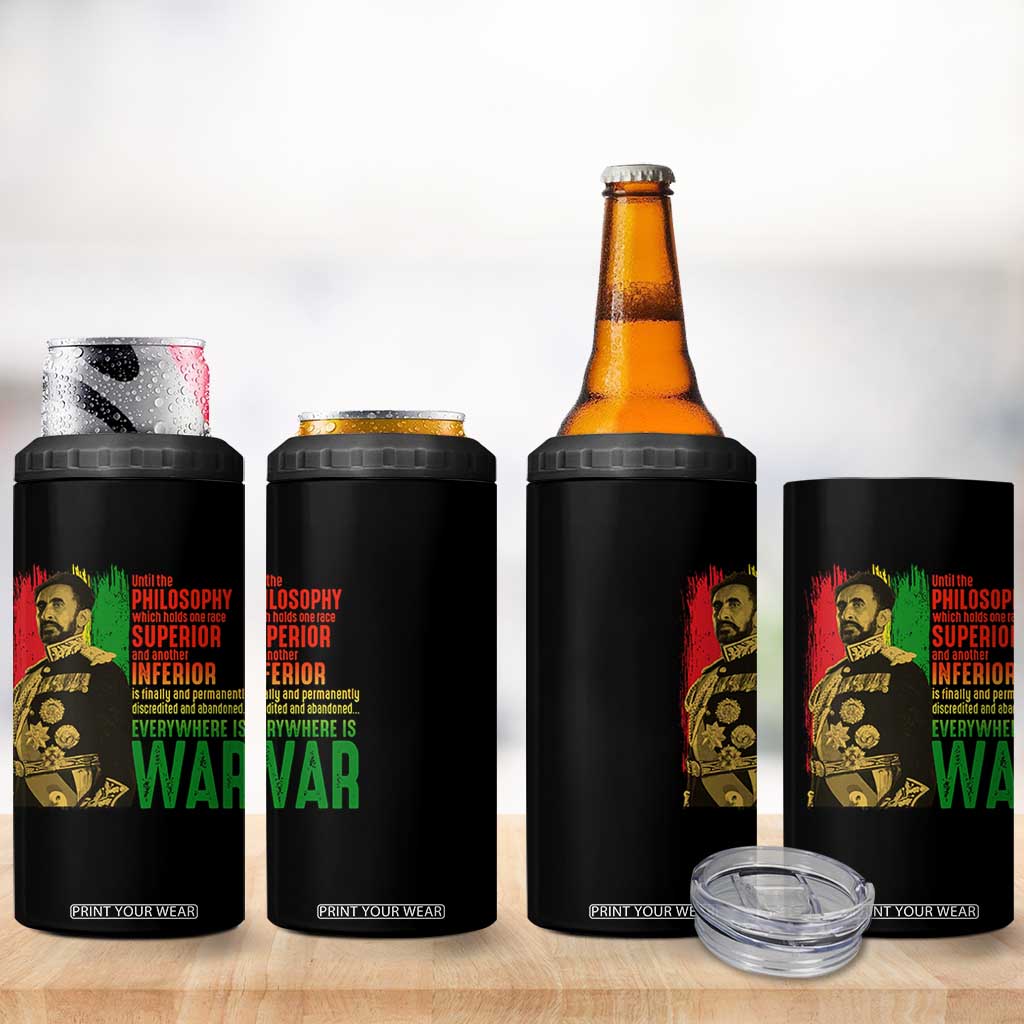 Haile Selassie Quotes 4 in 1 Can Cooler Tumbler Until The Philosophy Which Holds One Race Speech War TS11 Print Your Wear