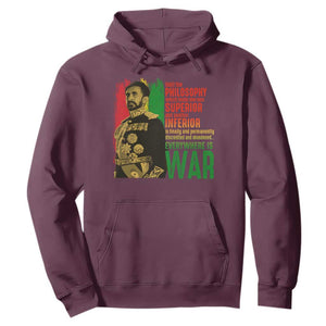 Haile Selassie Quotes Hoodie Until The Philosophy Which Holds One Race Speech War TS11 Maroon Print Your Wear