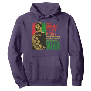 Haile Selassie Quotes Hoodie Until The Philosophy Which Holds One Race Speech War TS11 Purple Print Your Wear
