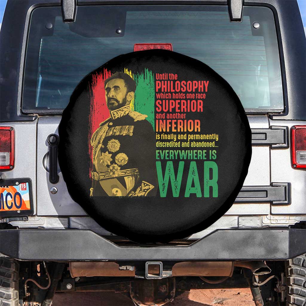 Haile Selassie Quotes Spare Tire Cover Until The Philosophy Which Holds One Race Speech War TS11 No hole Black Print Your Wear