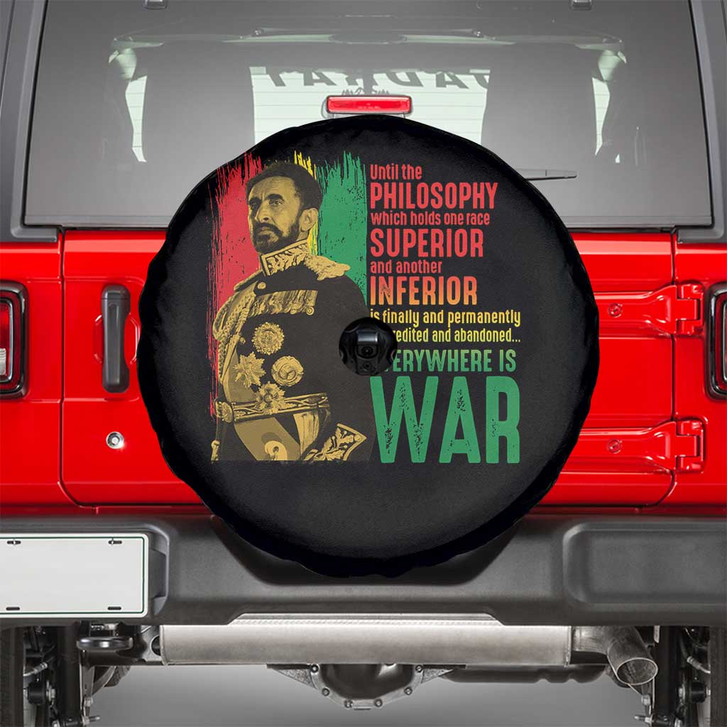 Haile Selassie Quotes Spare Tire Cover Until The Philosophy Which Holds One Race Speech War TS11 Black Print Your Wear