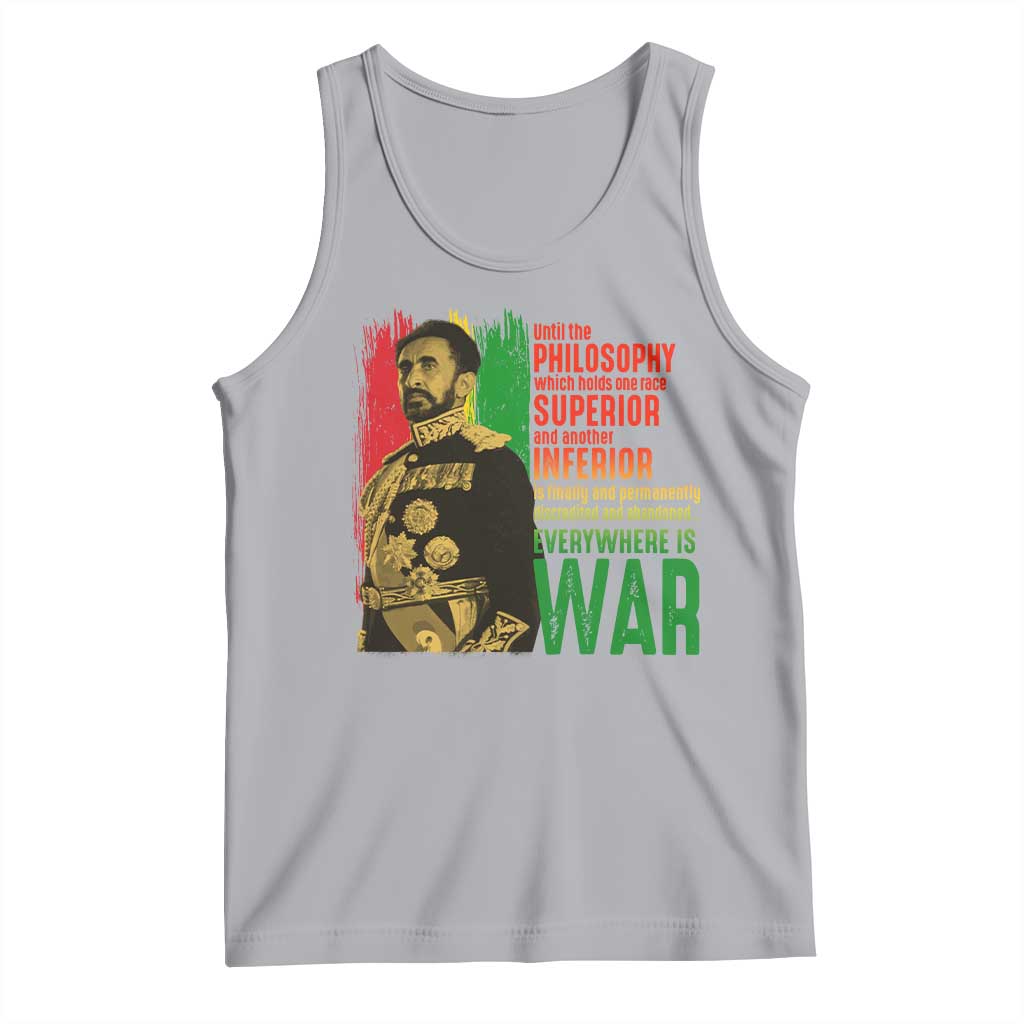 Haile Selassie Quotes Tank Top Until The Philosophy Which Holds One Race Speech War TS11 Athletic Heather Print Your Wear