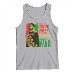 Haile Selassie Quotes Tank Top Until The Philosophy Which Holds One Race Speech War TS11 Athletic Heather Print Your Wear