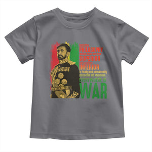 Haile Selassie Quotes Toddler T Shirt Until The Philosophy Which Holds One Race Speech War TS11 Charcoal Print Your Wear