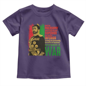 Haile Selassie Quotes Toddler T Shirt Until The Philosophy Which Holds One Race Speech War TS11 Purple Print Your Wear