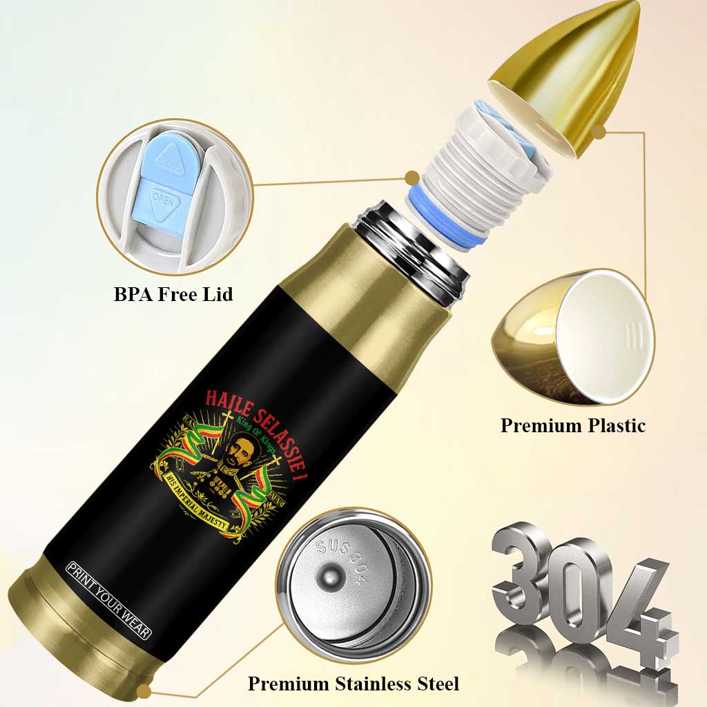 Haile Selassie Bullet Tumbler Ras Tafari King Of Kings His Imperial Majesty TS11 Print Your Wear
