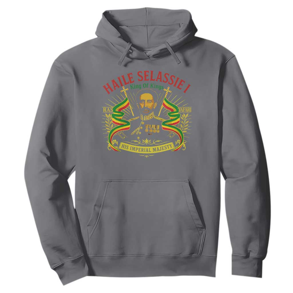 Haile Selassie Hoodie Ras Tafari King Of Kings His Imperial Majesty TS11 Charcoal Print Your Wear