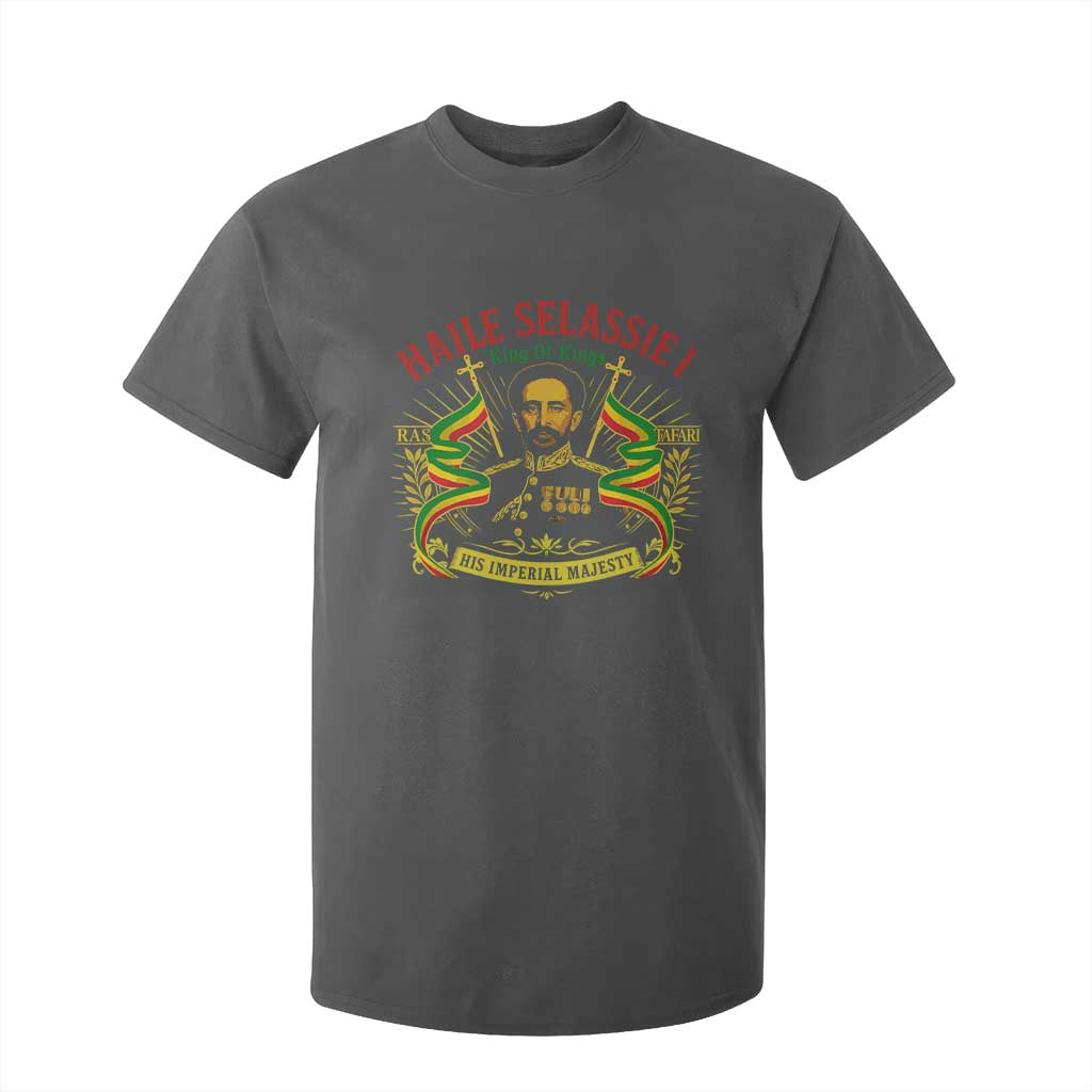 Haile Selassie T Shirt For Kid Ras Tafari King Of Kings His Imperial Majesty TS11 Dark Heather Print Your Wear