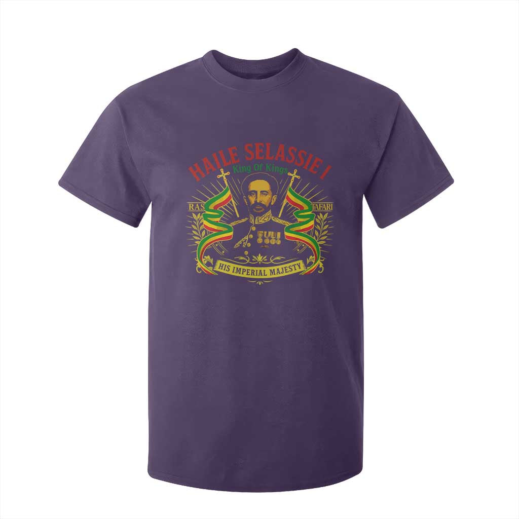 Haile Selassie T Shirt For Kid Ras Tafari King Of Kings His Imperial Majesty TS11 Purple Print Your Wear