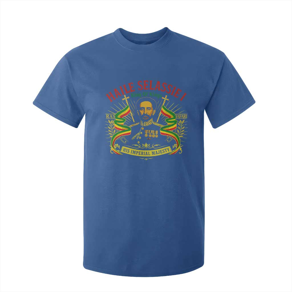Haile Selassie T Shirt For Kid Ras Tafari King Of Kings His Imperial Majesty TS11 Royal Blue Print Your Wear