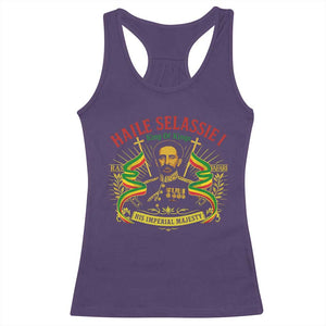 Haile Selassie Racerback Tank Top Ras Tafari King Of Kings His Imperial Majesty TS11 Purple Print Your Wear