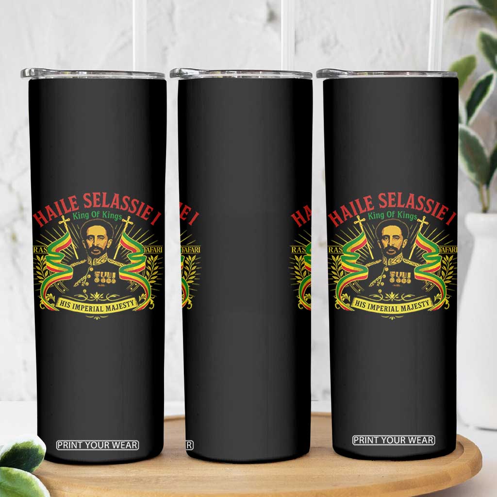Haile Selassie Skinny Tumbler Ras Tafari King Of Kings His Imperial Majesty TS11 Print Your Wear