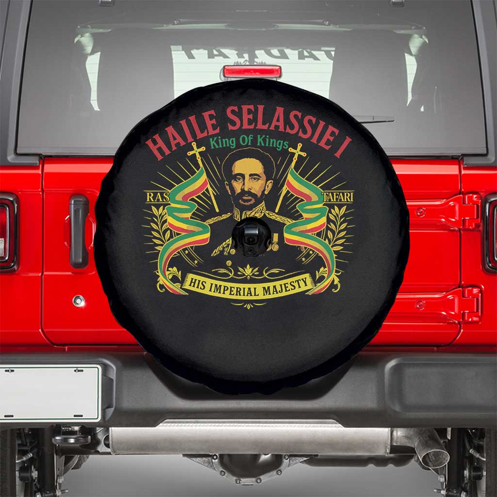 Haile Selassie Spare Tire Cover Ras Tafari King Of Kings His Imperial Majesty TS11 Black Print Your Wear