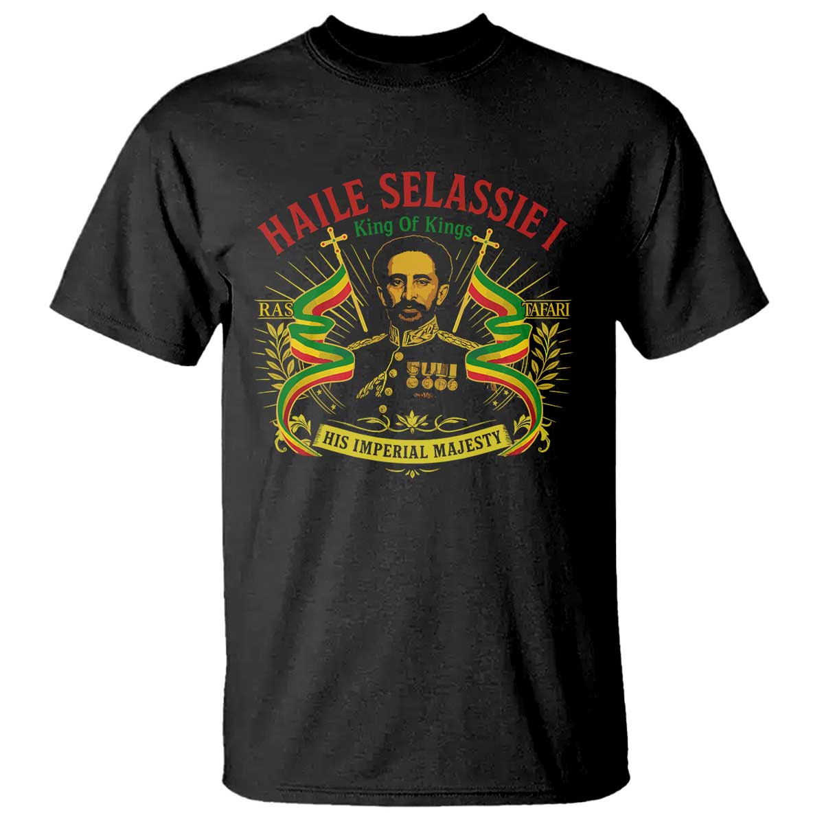 Haile Selassie T Shirt Ras Tafari King Of Kings His Imperial Majesty TS11 Black Print Your Wear