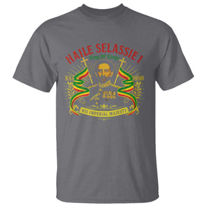 Haile Selassie T Shirt Ras Tafari King Of Kings His Imperial Majesty TS11 Charcoal Print Your Wear