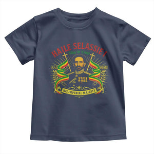 Haile Selassie Toddler T Shirt Ras Tafari King Of Kings His Imperial Majesty TS11 Navy Print Your Wear