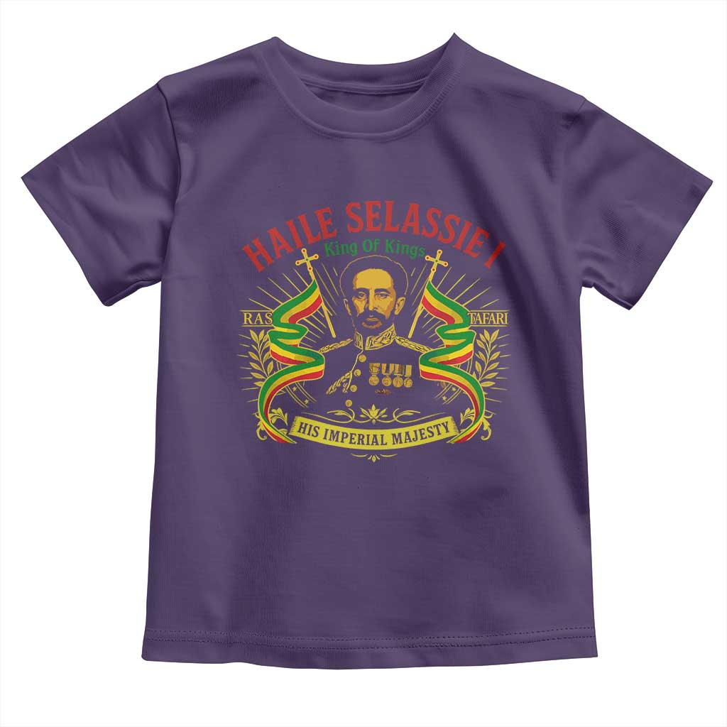 Haile Selassie Toddler T Shirt Ras Tafari King Of Kings His Imperial Majesty TS11 Purple Print Your Wear