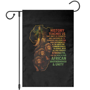 Haile Selassie Quotes Garden Flag History Teaches Us That Unity Is Strength Rasta Lions of Judah TS11 Black Print Your Wear
