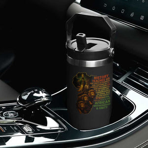 Haile Selassie Quotes Flip Straw Tumbler History Teaches Us That Unity Is Strength Rasta Lions of Judah TS11 Print Your Wear