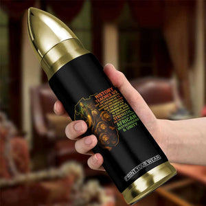 Haile Selassie Quotes Bullet Tumbler History Teaches Us That Unity Is Strength Rasta Lions of Judah TS11 Print Your Wear